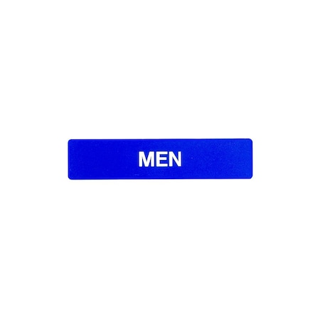 Bcf 1-3/4 x 8 Men Sign, Rectangular Print, Text With Braille, Blue SB448-BLUE